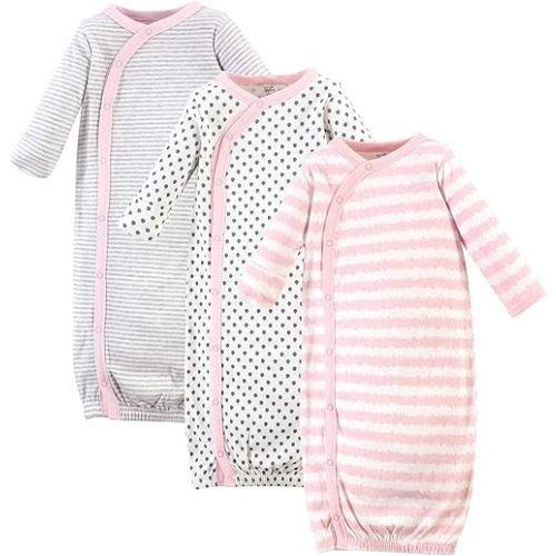 0 - 6 months Touched by Nature Baby Girls' Organic Cotton Kimono Gowns