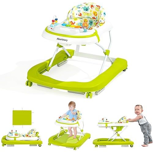 Time Followers® Foldable Baby Walker 3-Stage with Music & Adjustable Wheels - Anti-Tip Design for 6-18 Months Boys Girls, with CPSC Eco-Friendly Plastic for Suitable for All Terrains