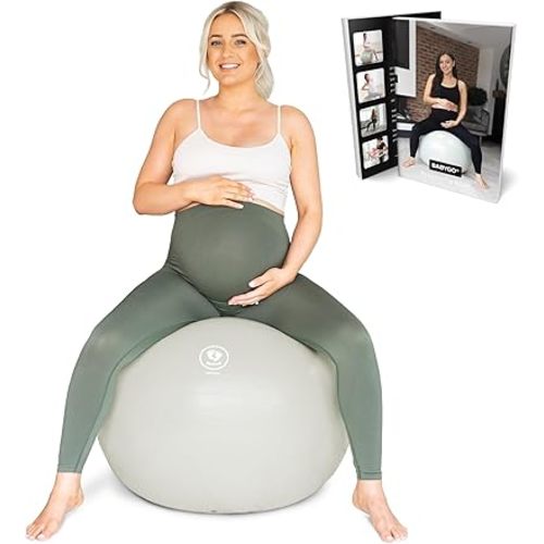 BABYGO® Birthing Ball for Pregnancy & Labor + Our Award Winning Book - Exercise, Birth & Recovery Plan, 5X Stronger Than a Yoga Ball with Eco Friendly Material