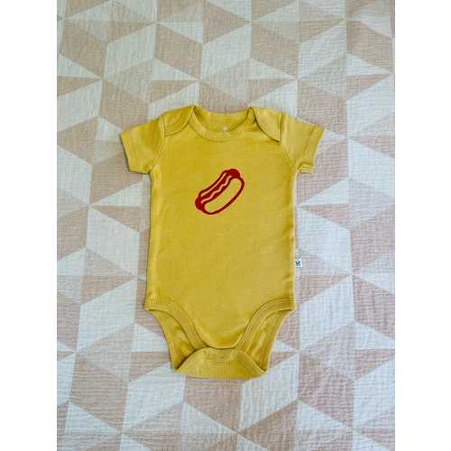 Hotdog Onesie - MUSTARD