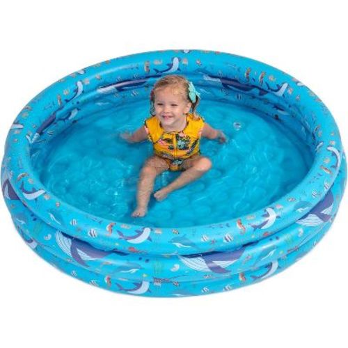 Jasonwell 48"X12" Inflatable Kiddie Pool for Toddlers, Round Blow-up Swimming Pool with Cushioned Floor, Ball Pit Toys for Kids Ages 2-5, Blue