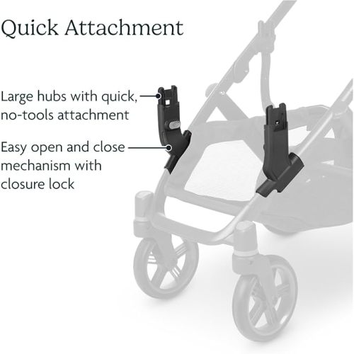 UPPAbaby Lower Adapter for Vista, Vista V2, Vista V3 Strollers/Compatible with RumbleSeat V2+, Bassinet, Aria, Mesa V2, and Mesa Max Infant Car Seats/Quick + Secure Attachment / 1 Set