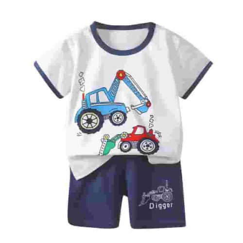 Fengyings Toddler Girls Boys 2Pcs Summer Outfits Short Sleeve T-Shirt Tops Elastic Waistband Shorts Set Toddler Clothes
