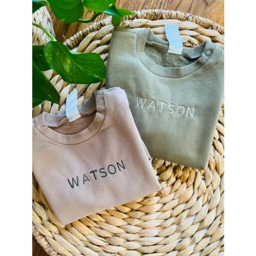 Custom Embroidered Baby Name Crewneck | Custom Baby Sweatshirt | Custom Toddler Sweatshirt | embroidered crewneck baby