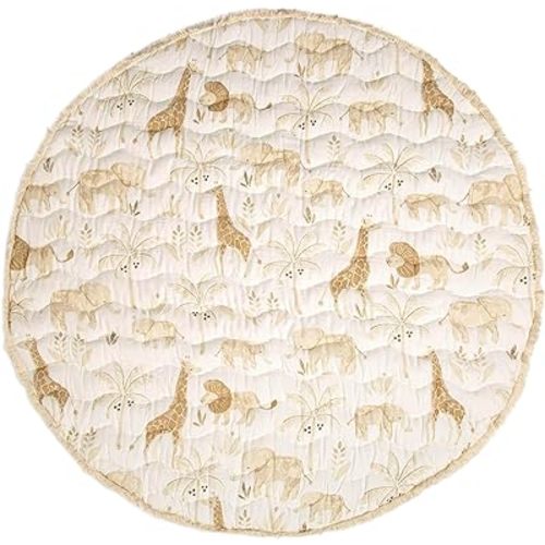 Crane Baby Activity Mat, Baby Play Mat for Boys and Girls, Safari Animal, 40" x 40", Baby Must Haves, Jungle Nursery Decor Infant Play Mat, Tummy Time Baby Floor Mat, Kids Play Mat, Tummy Time Mat