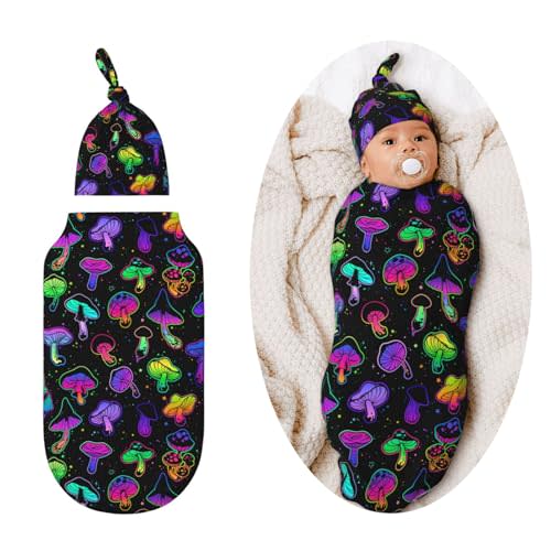 Mushroom Swaddle Blankets Newborn Receiving Blanket Baby Swaddle Wrap Soft Sleeping Sack for Baby Girls Boys