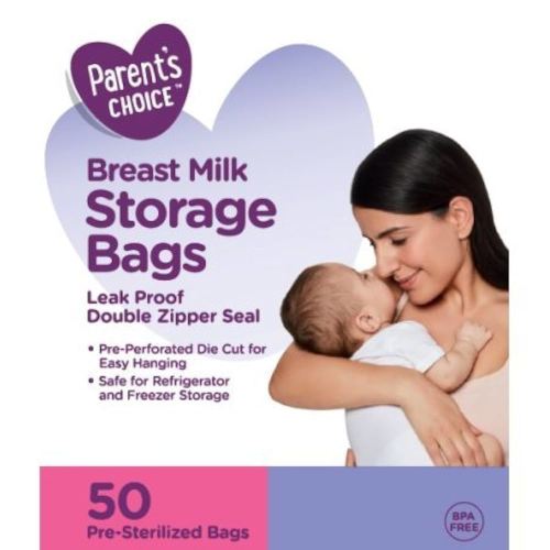 Parent's Choice Breast Milk Storage Bags, BPA-Free - 50 ct