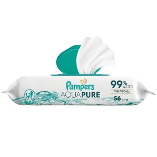 Pampers Aqua Pure Baby Wipes - 56ct: Phthalate-Free, Unscented, Pop-Up Dispenser