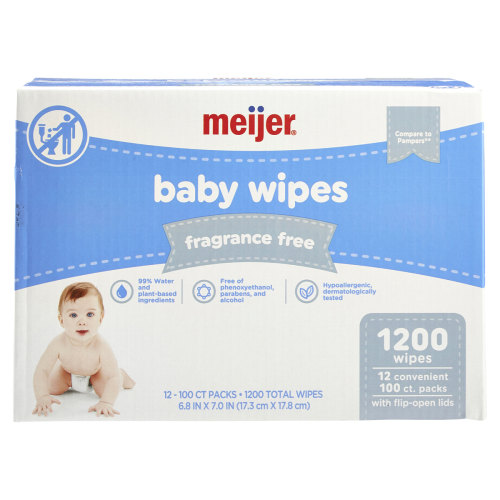 Meijer Baby Wipes, Fragrance Free, 1200 ct
