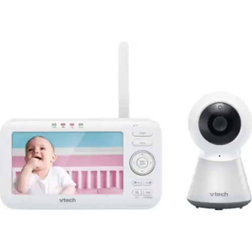 VTech - 5" Video Baby Monitor w/Adaptive Night Light - White