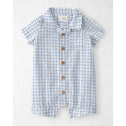 Baby Boy Seersucker Romper Made with Organic Cotton  - Little Planet | Carter's