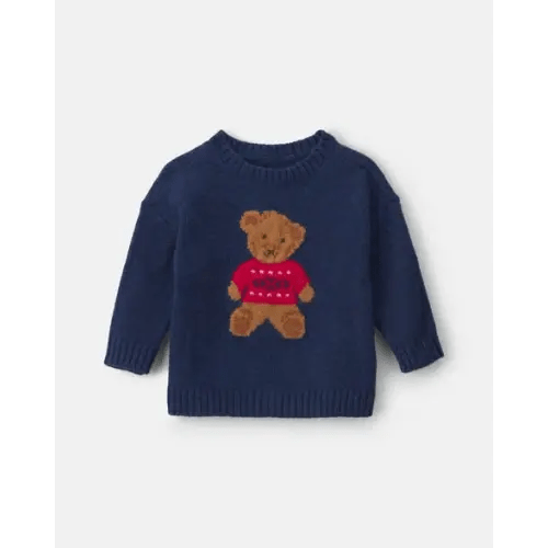 Baby Boy Bear Sweater - Navy Blue - OshKosh B'gosh | Carter's