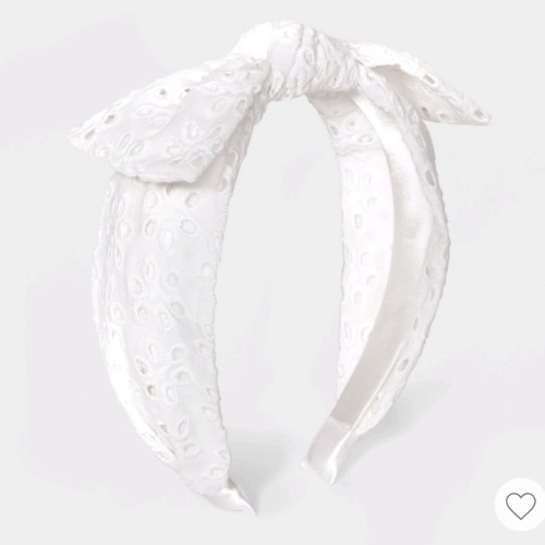 Girls' Eyelet Headband with Bow - Cat & Jack™ White