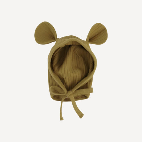 bear hat | deep flaxen | organic cotton wide rib