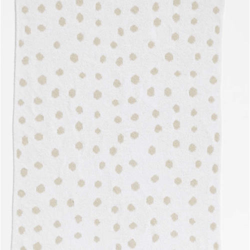 Reversible Stone Tan Chenille Dot Baby Stroller Blanket