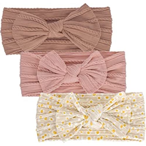 Baby-Girls Floral-Bows-Headband Baby-Turban-Knotted-Elastic-Soft-Headwrap for Newborn-Infant-Toddler Hair-Accessories