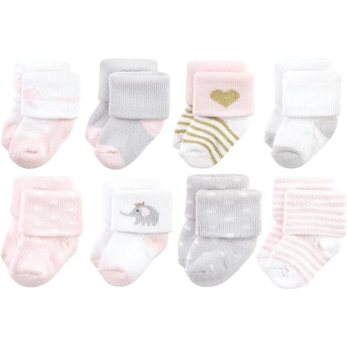Hudson Baby Baby Girls' Cotton Rich Newborn and Terry Socks