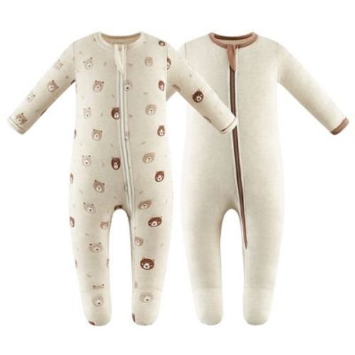 Owlivia 2pk Organic Cotton Pajamas, Baby Sleep N' Play - Mini Bears, Newborn