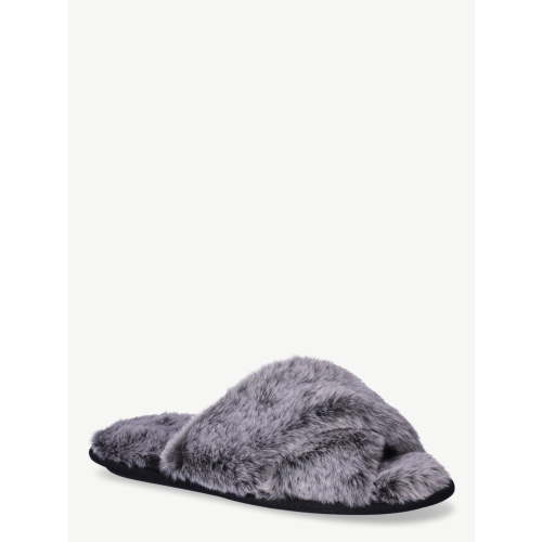 Joyspun Women's Faux Fur X-Band Slippers