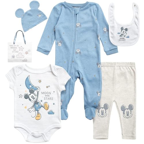 Disney Newborn Baby Boys Girls 7 Piece Layette Gift Set: Mickey Mouse, Winnie the Pooh & Minnie Mouse, 0-6M