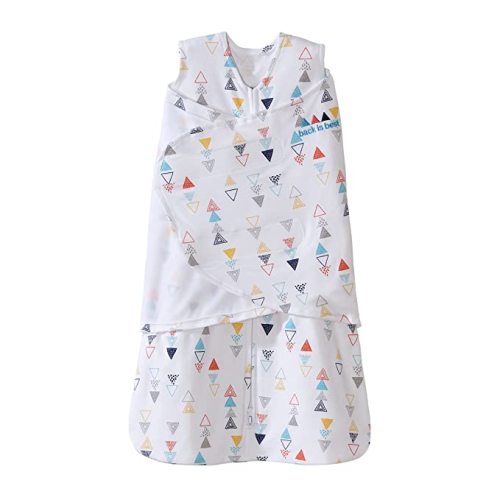 HALO Sleepsack 3-Way Adjustable Baby Swaddle, 100% Cotton - Neutral Triangles, Newborn - Newborn (Pack of 1)