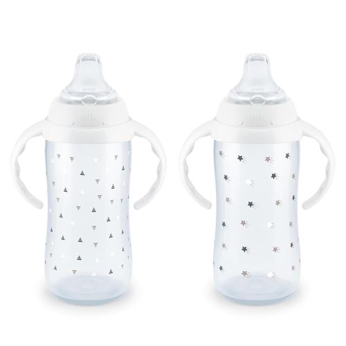 NUK Learner Cup 6+ Months Timeless Collection Amazon Exclusive 10 Oz – BPA Free Spill Proof Sippy Cup 2 Count (Pack of 1)