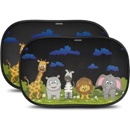 CARAMAZ Car Window Shade for Baby with Certified UV-Protection 2 Pack - 21"x14"