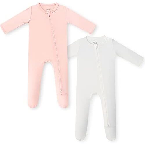 HAPIU Rayon from Bamboo Baby Footed Pajamas, 2 Way Zipper YKK, Footie for Baby Boy Girls, Newborn-24 Months