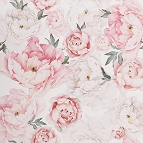 Dvegort Floral Wallpaper Peel and Stick Self Adhesive Removable Watercolor Floral Wallpaper Vinyl Flower Contact Paper for Decorative Bedroom Home Wall (17.7"x118.1")