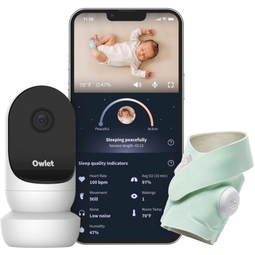 Owlet Dream Duo 2 Smart Baby Monitor: FDA-Cleared Dream Sock and Owlet Cam 2 HD Wi-Fi Video - Mint