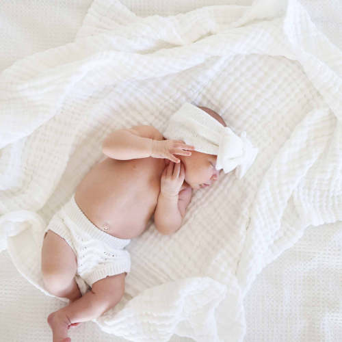 Organic Cotton Gauze Swaddle Blanket | Pearl
