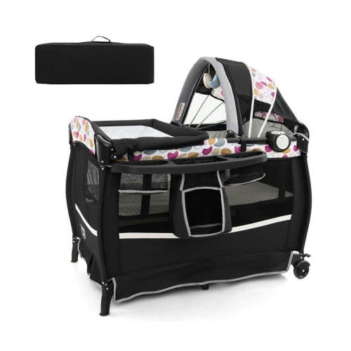 Kadyn Baby Bed Rocking Bassinets,Baby Bassinet, Bedside Bassinet, 4 in 1 Portable Pack and Play Baby Center with Bassinet-Purple