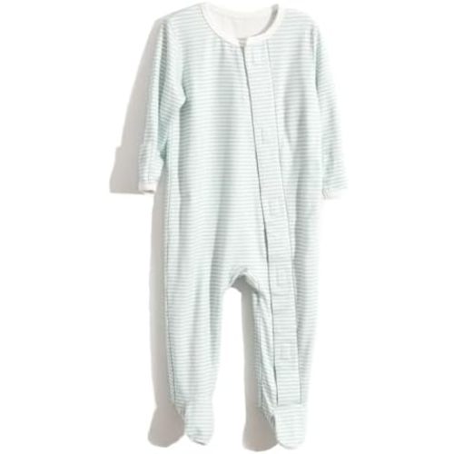 Soft Magnetic Baby Boys Girls Footie Pajamas, Magnetic Closure, One Piece with Mitten Cuffs