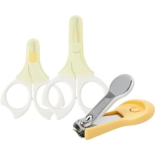 Pigeon Baby Nail Scissors Set(3 Baby Nail Care Scissors), for 0+ Months & 3+ Months & 9+ Months, Made in Japan