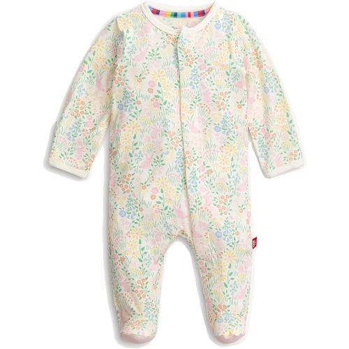 Magnetic Me Girls Modal Magnetic Baby Footie Pajamas | Silky Soft Modal Fabric | Baby Sleepers Available Sizes PRE - 24M