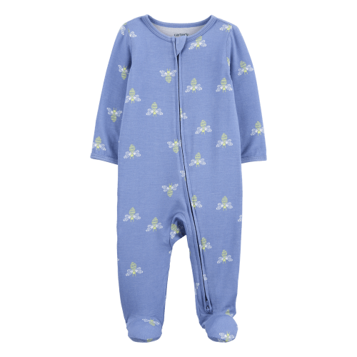 Baby Bee Print Zip-Up PurelySoft Sleep & Play Pajamas - Carter's | Carter's