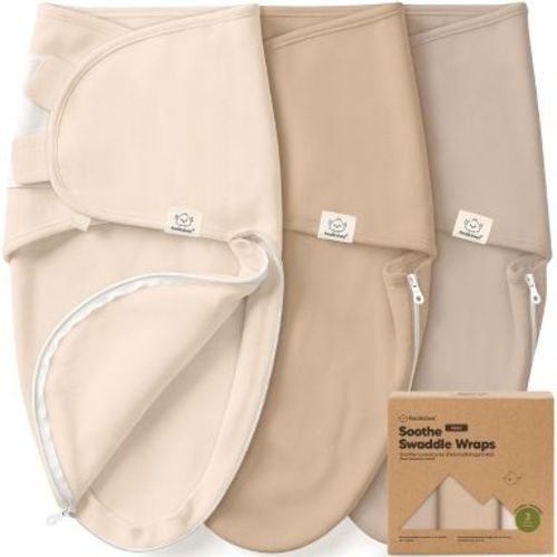 KeaBabies 3pk Organic Swaddle Sleep Sacks Baby, Newborn Swaddles Wrap 0-3 Months, Soft Premies Wearable Swaddle Blanket (Ecru, OS)