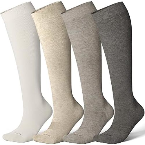 LEVSOX Viscose for Bamboo Compression Socks for Women&Men 20-30 mmHg Knee High Cute Support Socks for Nurses Pregnacy Travel