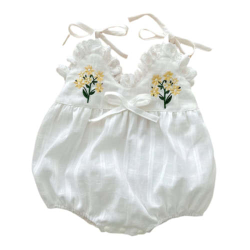 Daisy Embroidered Camisole Romper - 3-6 mos