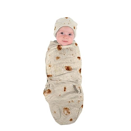 Cuddle Club Baby Swaddle | 100% Cotton Adjustable Velcro Newborn Blanket Wrap - with Novelty Hat Beanie