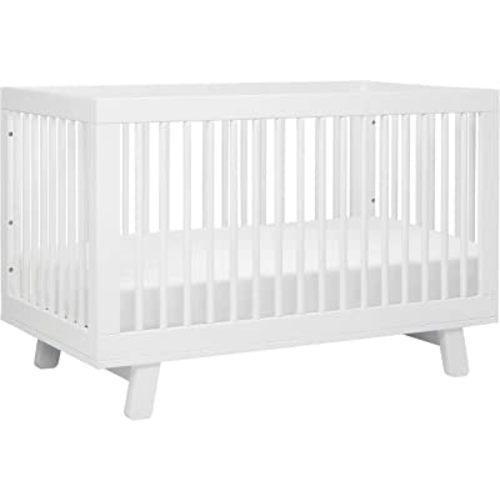 Babyletto Hudson 3-in-1 Convertible Crib with Toddler Bed Conversion Kit in White, Greenguard Gold Certified , 53.75x29.75x35 Inch (Pack of 1)