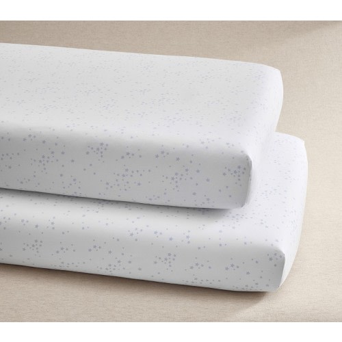 Scattered Stars Organic Cotton Crib Fitted Sheet