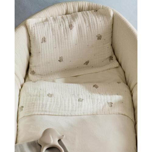 MINI CRIB MUSLIN ELEPHANT SHEET SET