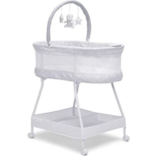 Delta Children Curve Bassinet, White/Grey
