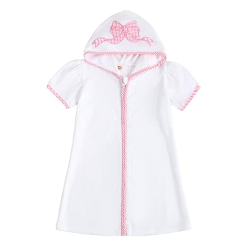 woshilaocai Toddler Baby Swim Cover Up Boy Girl Terry Cloth Hooded Zip-up Cover Ups for Swimwear Summer Beach