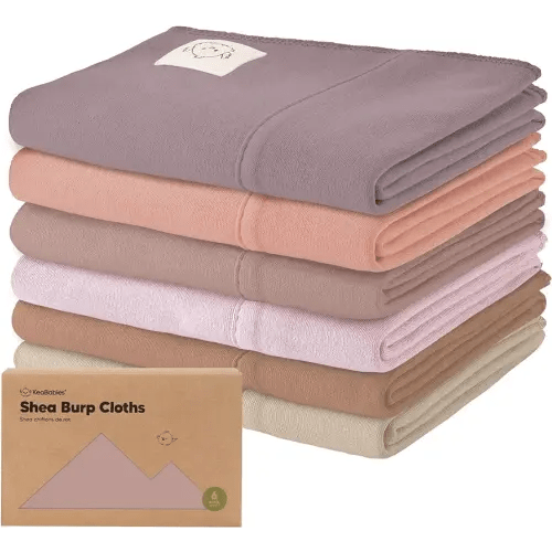 Organic Burp Cloths Baby Girl, Boy - 6-Pack Large Baby Burp Cloths, Super Absorbent Burping Cloths for Babies, Soft & Plush Cotton Burp Cloth, Spit Up Burp Rags, Newborn Burp Clothes (Mauve)
