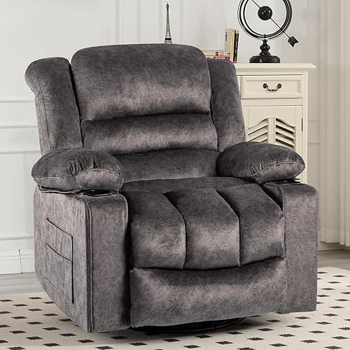 Nursing Recliner Chair Rocker Modern Ergonomic Lounge 360 Degree Swivel Single Sofa Seat Living Room Lounge Recliners on Clearance Foam Filling