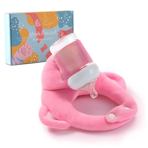 Miocololy Baby Bottle Holder,Self Feeding Support Pad for Hands Free Bottle Feeding,Drying Rack Bottle (Pink)