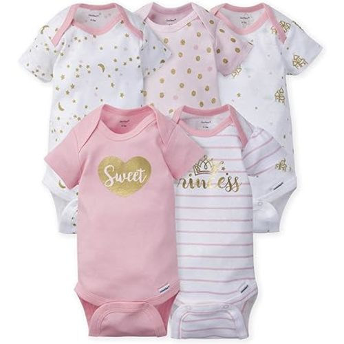 Gerber baby-girls 5-pack Short Sleeve Variety Onesies Bodysuits