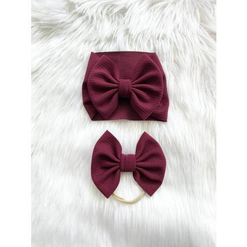 Burgundy Baby Bow, Maroon Baby Bow, Bow on Nylon, Bow Headwrap, Bow on Clip, Pigtail Bows, Bow Headband, Flapless Bow, Baby Bow, Toddler Bow